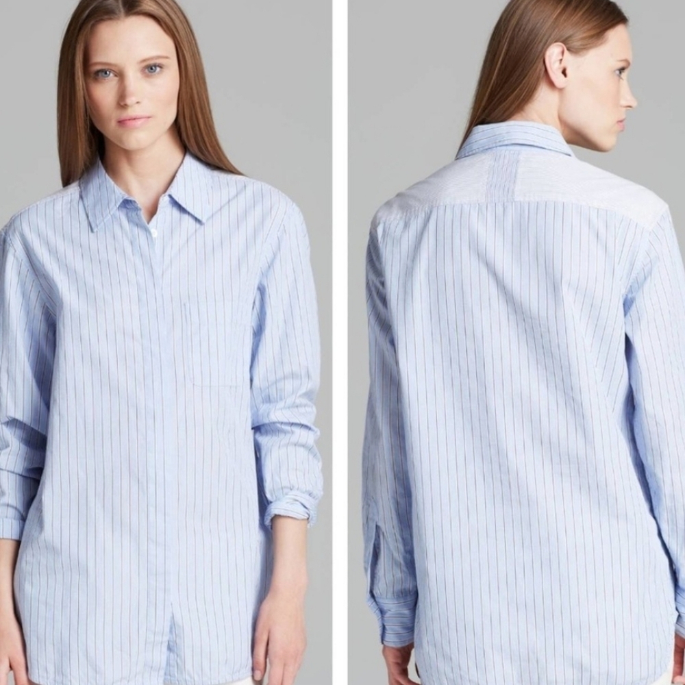 Equipment Femme Blue Stripe Shirt XS